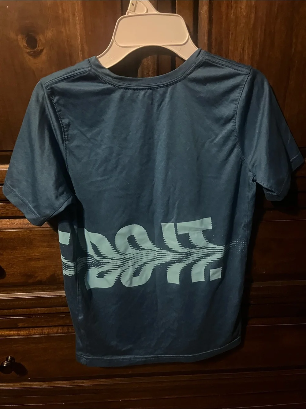 Nike Boys Blue Graphic 'JUST' Tee with Swoosh